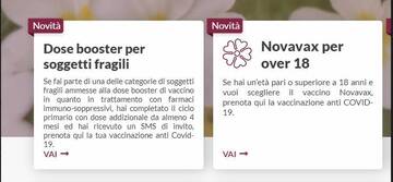 Al via le prenotazioni per vaccino Novavax e 4° dose fragili