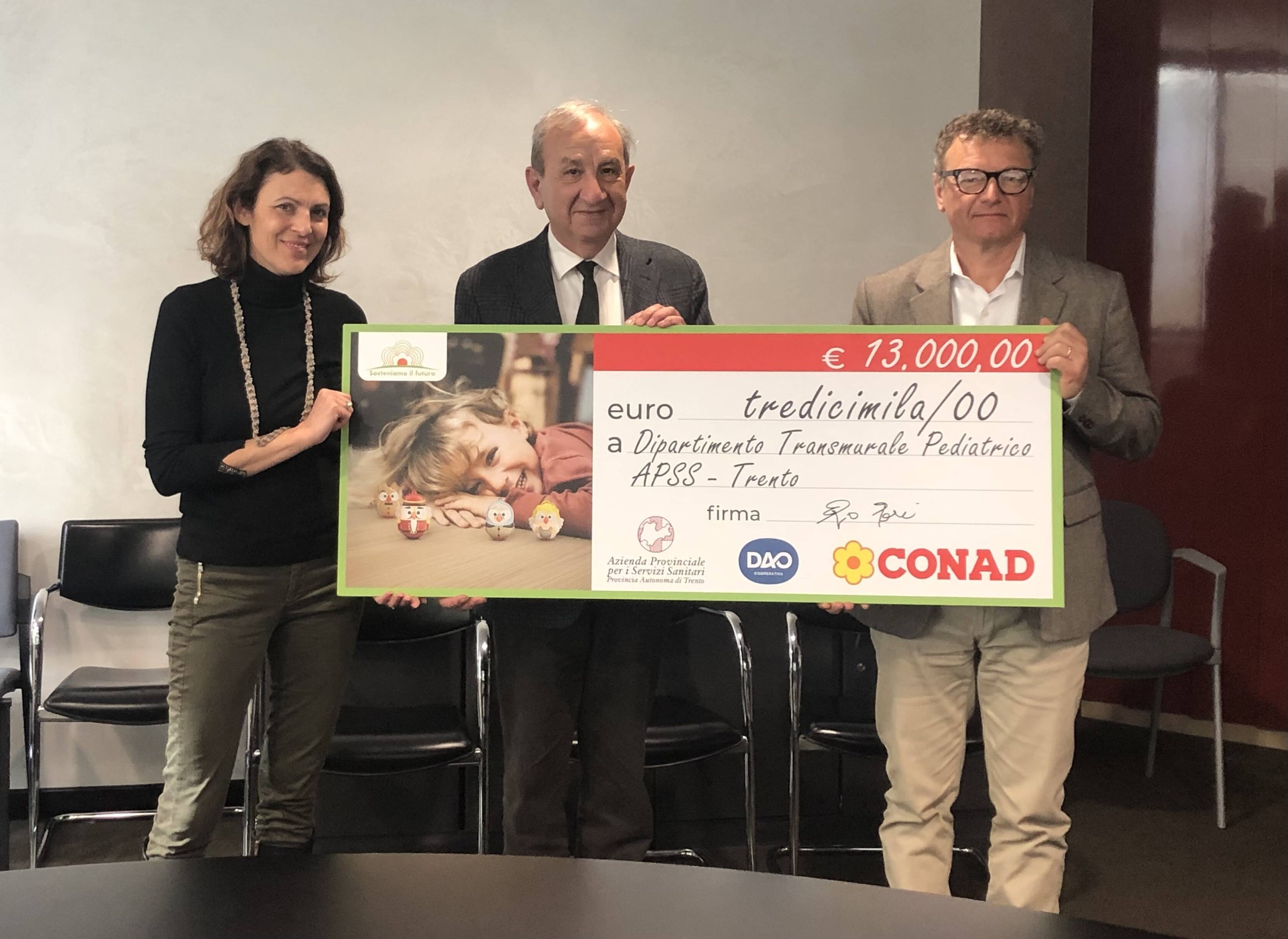 Immagine: Dai Goofy di Conad 13mila euro alla pediatria trentina