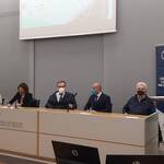 Immagine: La conferenza stampa da sx Benetollo_Brunori_Segnana_Fontana_Zuccarino_Borzaga