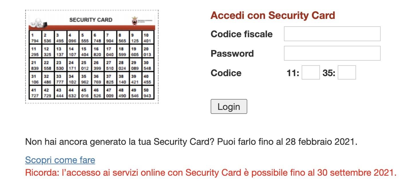 Immagine: Security card