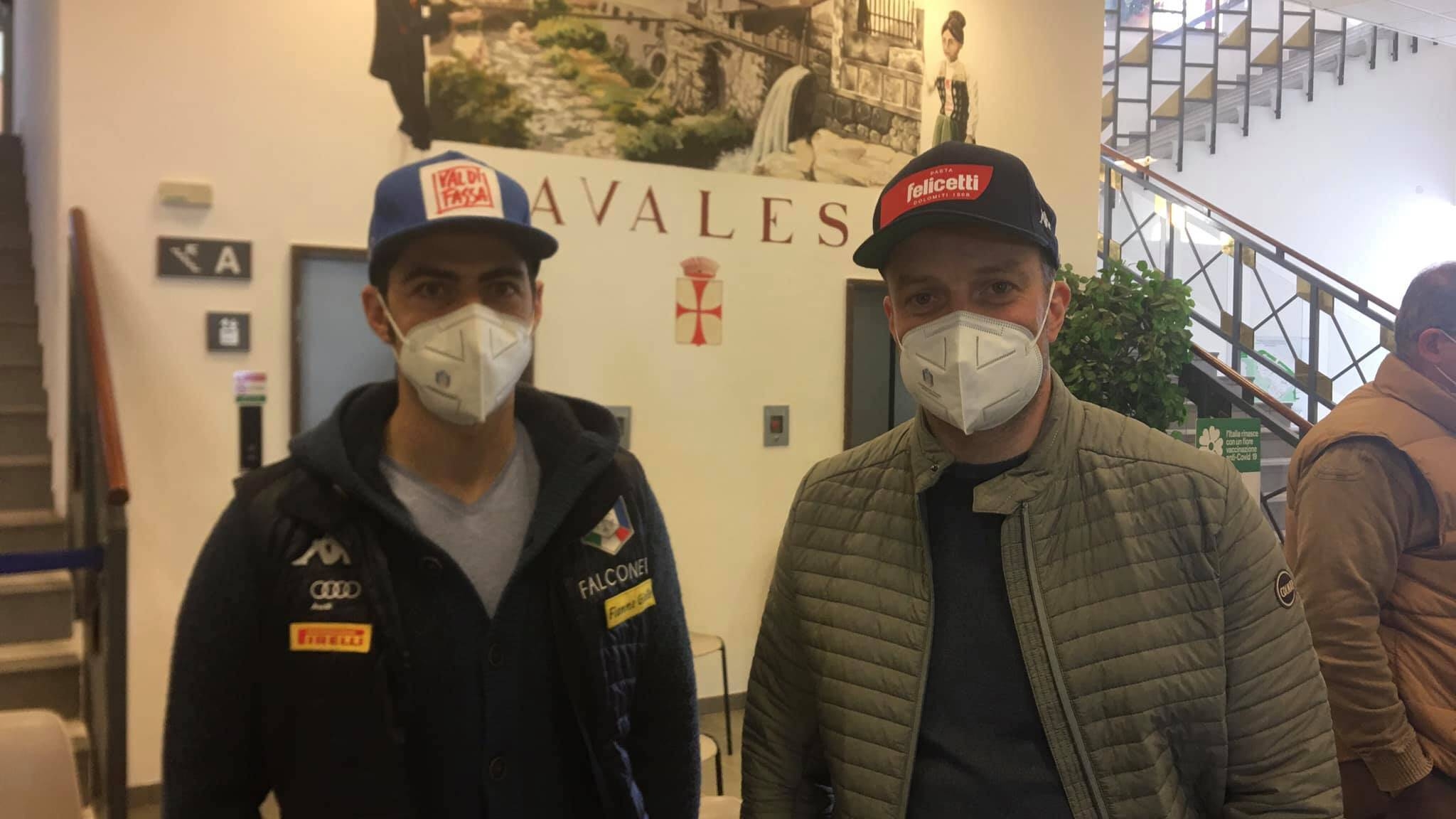 Immagine: Stefano Gross e Mandref Moelgg vaccinazione Cavalese